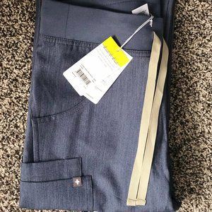 NWT FIGS Women's Kade Cargo Scrub Pants - Heather Denim Petite XXS